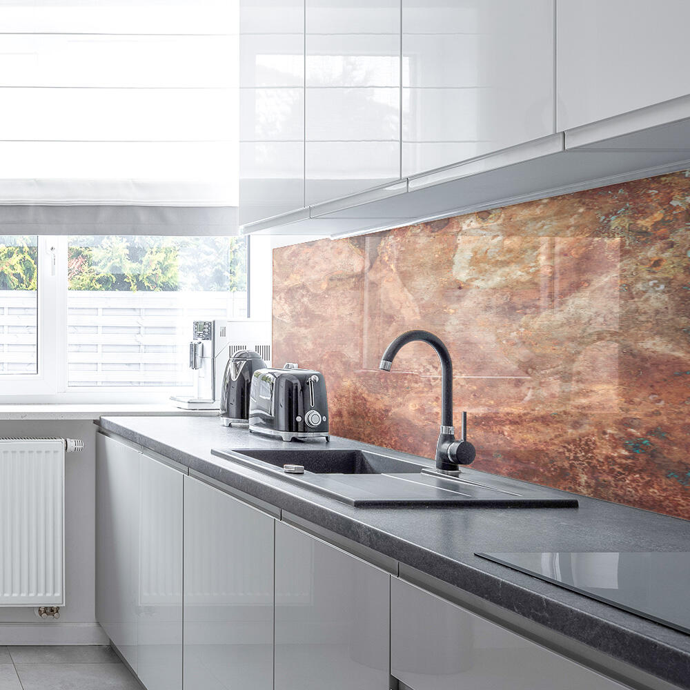 rustic copper splashback